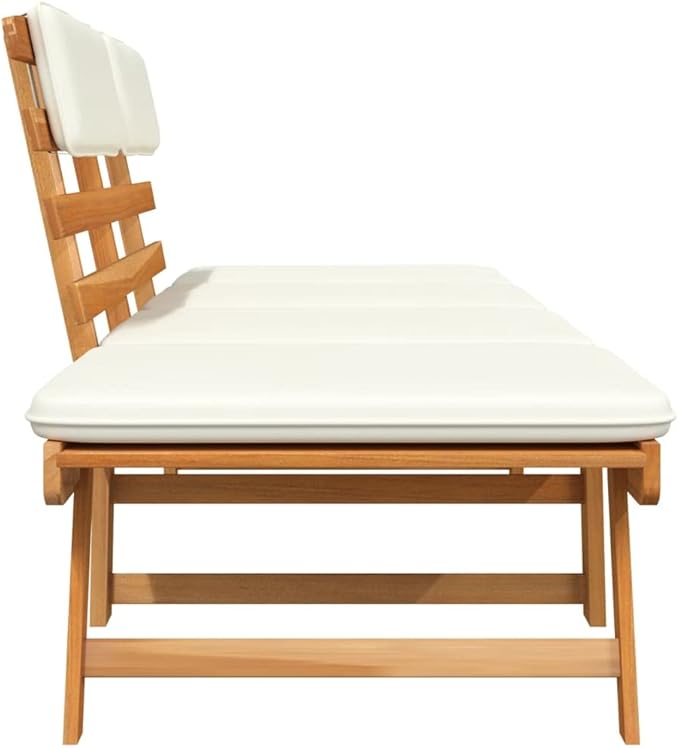 Patio Bench with Cushions, Park Wooden Bench, Garden Bench, Balcony Bench, Outdoor Furniture, Picnic Bench - Photo 5