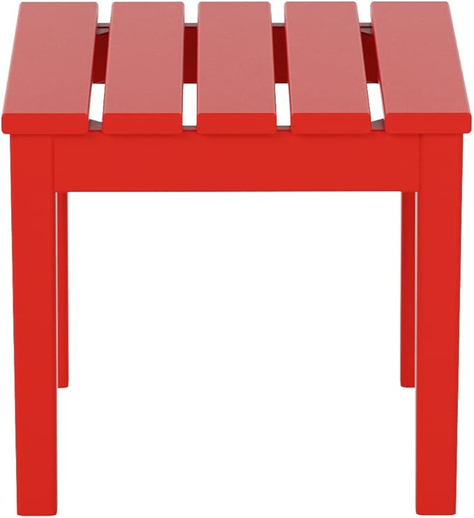 WestinTrends Ashore Outdoor Patio Modern Adirondack Side Table, Red