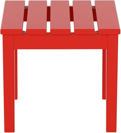 WestinTrends Ashore Outdoor Patio Modern Adirondack Side Table, Red