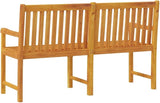 Natural Brown Solid Acacia Wood Garden Bench, Large Durable Outdoor Seating for Patio Terrace Balcony - Photo 6