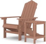 Brown HDPE Steel Standard Garden Adirondack Chair with Table Set for Patio Terrace Outdoor Furniture Durable - Photo 3