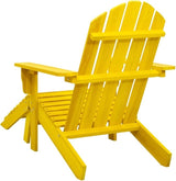 Yellow Solid Fir Wood Adirondack Chair with Ottoman Outdoor Patio Furniture Comfortable Lounge Chair for Garden - Photo 5