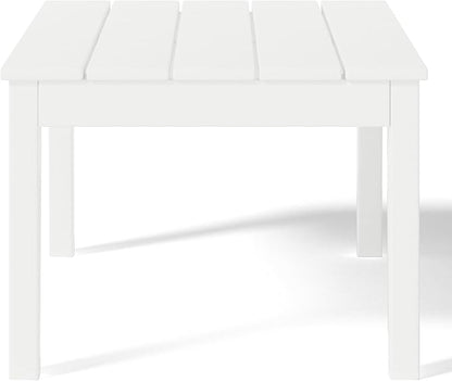 WestinTrends Malibu Low Outdoor HDPE Patio Rectangle Coffee Table, White