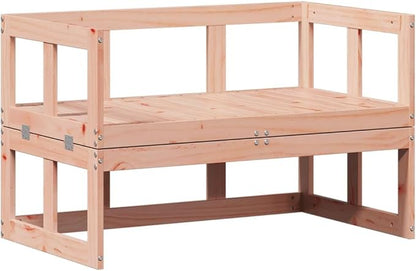 Extendable Garden Bench, Solid Douglas Wood Patio Seating, Adjustable Outdoor Loveseat, Durable Weather-Resistant Bench for Balcony, Porch, Deck, Brown