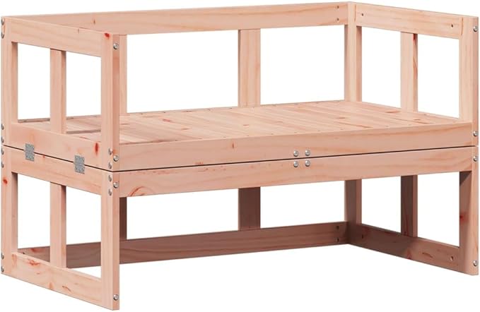 Extendable Garden Sofa Bench Solid Douglas Fir Wood Adjustable Length Outdoor Patio Seating for Two Weather Resistant Modern Design
