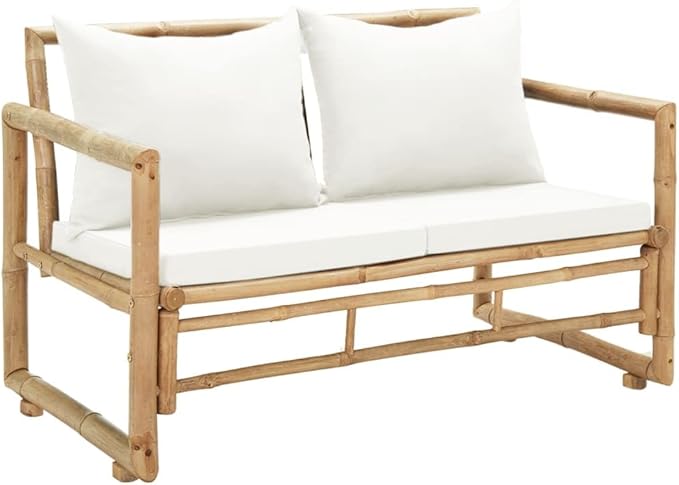 2 Seater Patio Sofa with Cushions, Outdoor Bench, Bench with armrests, Garden Furniture Bench - Photo 1