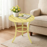 20" Side Table Outdoor Indoor, Round Metal Patio End Table - Photo 2