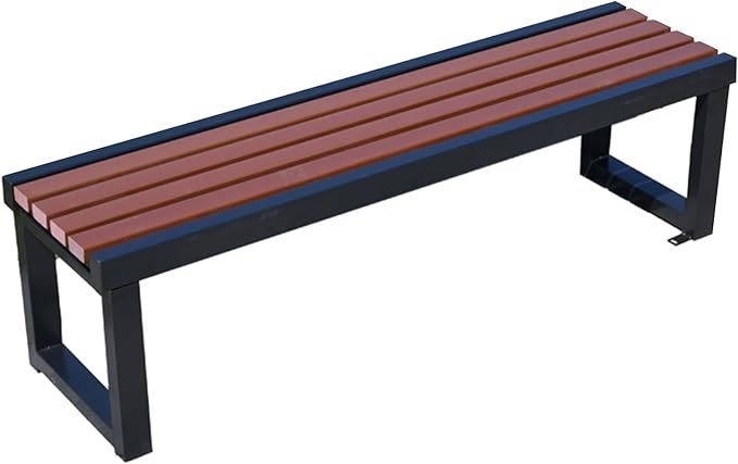 39.3in/47.2in/59 in Outdoor Garden Bench Patio Park Bench, 2-3 Person Porch Benches Solid Wood Slat Leisure Seats, Zinc Alloy Frame Metal Bench with backrest, for Lawn Porch Backyard Furniture