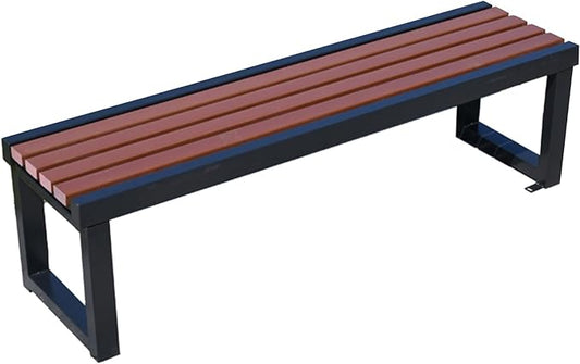 39.3in/47.2in/59 in Outdoor Garden Bench Patio Park Bench, 2-3 Person Porch Benches Solid Wood Slat Leisure Seats, Zinc Alloy Frame Metal Bench with backrest, for Lawn Porch Backyard Furniture