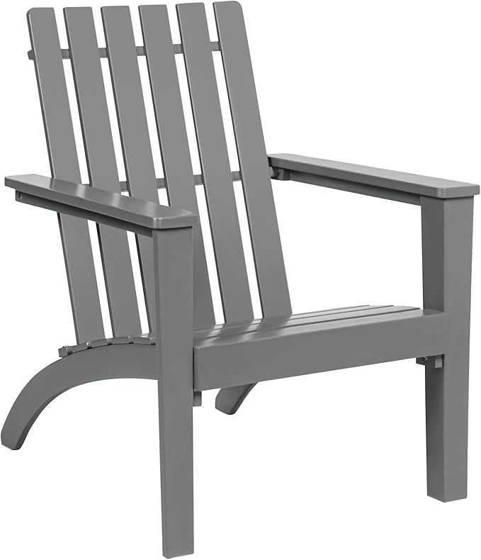 Giantex Adirondack Chair Acacia Wood Outdoor Chairs, 350 lbs Weight Capacity, Weather Resistant Campfire Chairs for Lawn Seating, Garden, Poolside, Balcony, Patio Adirondack Lounger, Gray