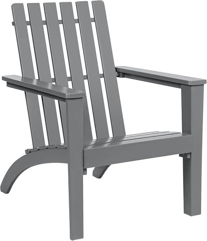 Giantex Adirondack Chair Acacia Wood Outdoor Chairs, 350 lbs Weight Capacity, Weather Resistant Campfire Chairs for Lawn Seating, Garden, Poolside, Balcony, Patio Adirondack Lounger, Gray