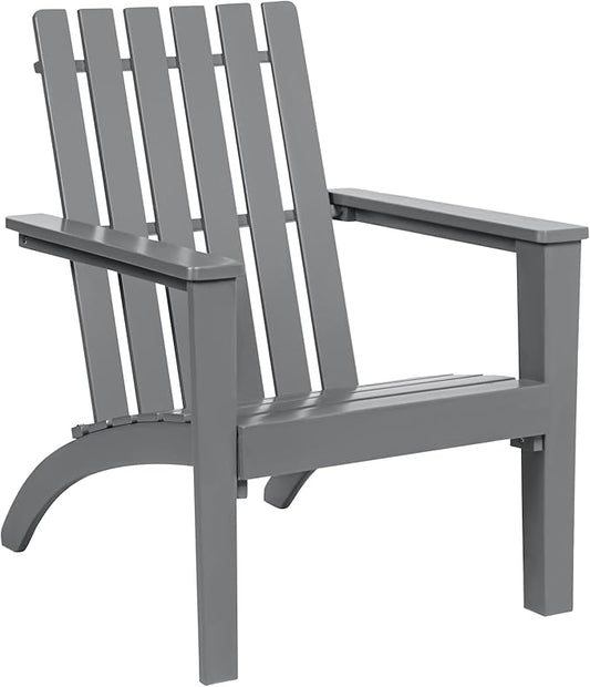 Giantex Adirondack Chair Acacia Wood Outdoor Chairs, 350 lbs Weight Capacity, Weather Resistant Campfire Chairs for Lawn Seating, Garden, Poolside, Balcony, Patio Adirondack Lounger, Gray