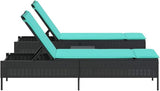3 Piece Patio Sun Lounger Set with Side Table - Photo 5