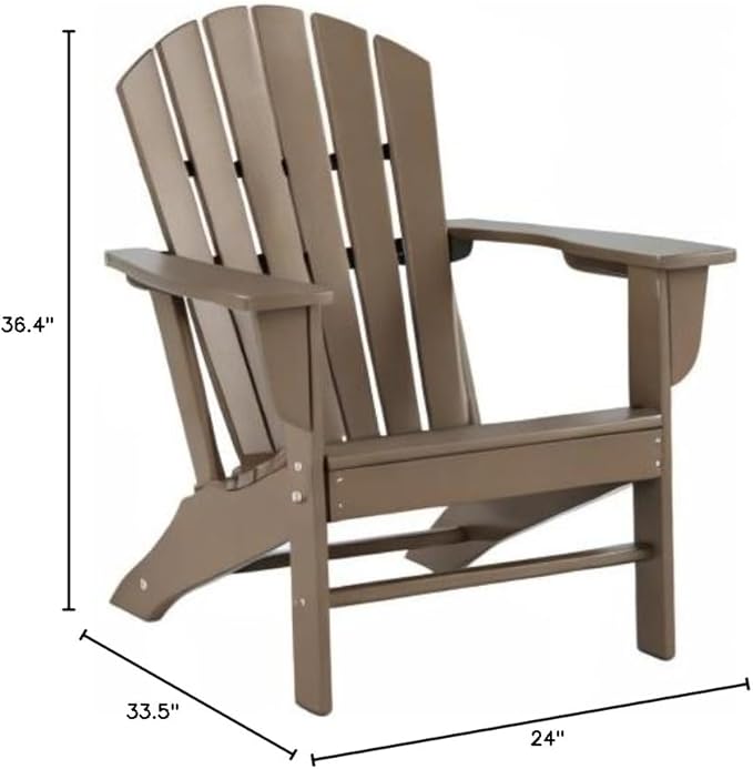 WestinTrends Dylan Outdoor Adirondack Chair (Set of 2), Weathered Wood