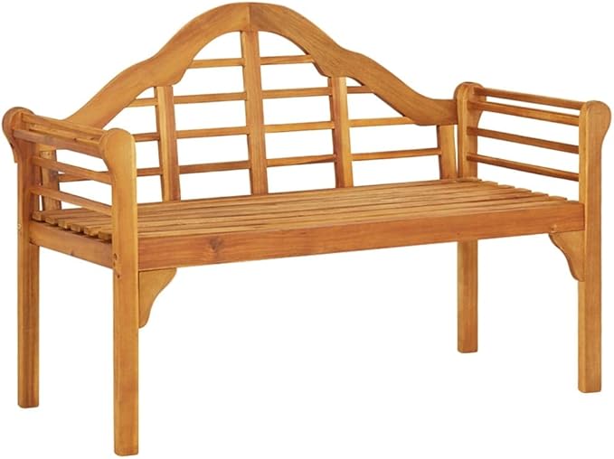 Ergonomic Solid Acacia Wood Garden Bench with Natural Brown Finish for Patio and Indoor Seating, Rustic Outdoor Furniture with Spacious Design and Weather-Resistant Oiled