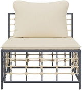 Garden Middle Sofa Anthracite, Modular PE Rattan Patio Chair, Outdoor Wicker Seat with Comfortable Cushions for Balcony - Photo 4