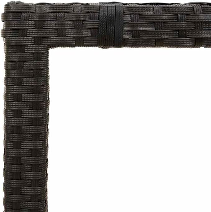 vidaXL Patio Table - Outdoor Garden Furniture - Black Poly Rattan - Rectangular Glass top - Patio/Deck/Garden use - Weather Resistant - 74.8"x35.4"x29.5"