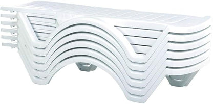 Compamia Aqua Pool Chaise Lounge Chair Stackable Marine Grade Plastic resin outdoor chaise lounge in White - Set of 4