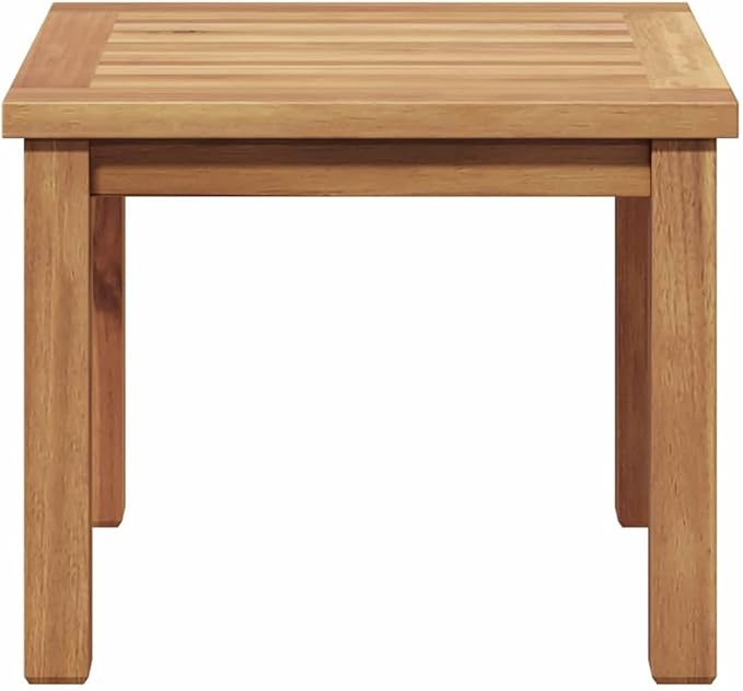 Solid Teak Wood Coffee Table, 17.72 x 17.72 x 14.17 in Modern Minimalist Outdoor Side Table for Patio, Garden - Photo 5