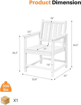 Patio Dining Chair Set of 2, HDPE Outdoor Dining Chair, Ergonomic HDPE Dining Chairs with Deep Seating - Photo 3