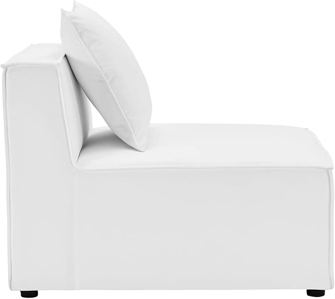 Modway EEI-4387-WHI Saybrook Patio Upholstered Sectional Sofa in White, 7-Piece Set - Photo 10