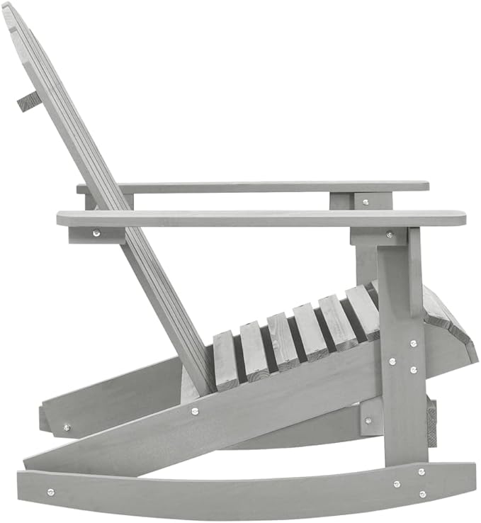 Patio Rocking Chair,Tanning Chairs for Outside,Pool Lounge Chairs,Garden Chair,Porch Chairs,Outdoor Rocking Chair,Camping Chair,for Porch, Patio, Lawn, Garden, Backyard, Deck, Wood Gray