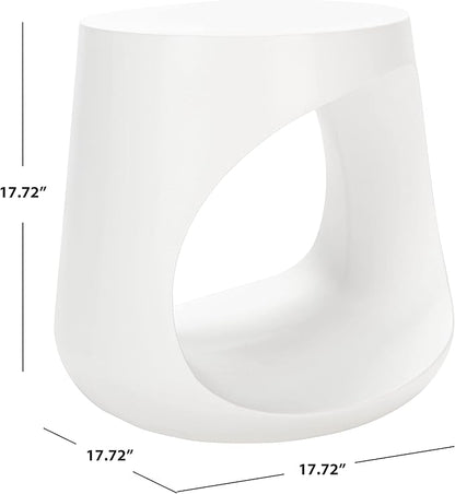 SAFAVIEH Outdoor Collection Vikki Modern Ivory Concrete Accent Table (Fully Assembled) VNN1040B