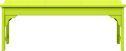 WestinTrends Malibu Outdoor Bench, All Weather Resistant Poly Lumber Backless Patio Garden Bench, Adirondack Curved Bench Seat for Comfort, Lime