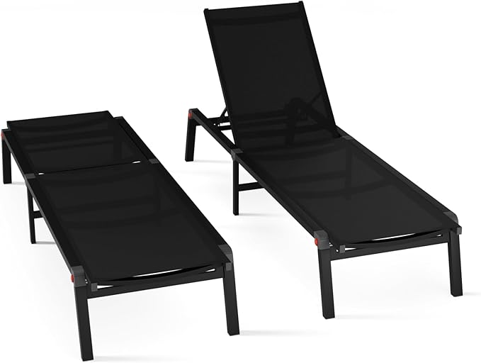 Aluminum Chaise Foldable Patio Lounge Chair Outdoor - Photo 1