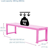 Outdoor Garden Bench, Metal Patio Bench, Weatherproof Backless Benches 2-Person Balcony Seat for Front Porch, Park - Photo 3