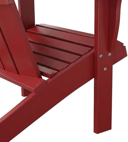 Red Adirondack Chair with Solid Acacia Wood, Durable Finish, Comfortable Design, Suitable for Outdoor Living Spaces