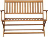 vidaXL Garden Bench with Cushion 47.2 in Solid Acacia Wood Oiled Finish Weather-Resistant Polyester Comfortable Outdoor - Photo 4