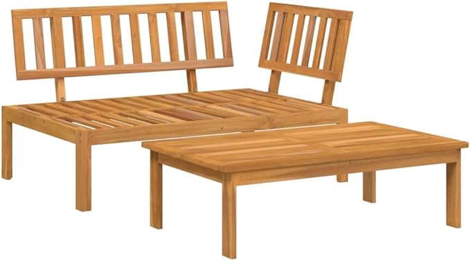 Pallet Sofa Set Natural Wood Solid Acacia Wood Medium-Sized Couch Patio Set for Terrace Outdoor
