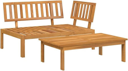 Pallet Sofa Set Natural Wood Solid Acacia Wood Medium-Sized Couch Patio Set for Terrace Outdoor