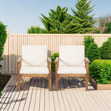 Christopher Knight Home Carlos Outdoor Acacia Wood Club Chairs with Cushions (Set of 2), Brown Patina Finish, Cream - Photo 7