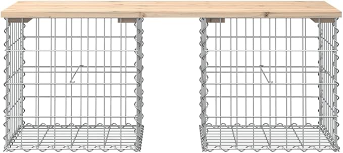 Garden Bench Brown, Silver Solid Pine Wood, Galvanized Steel Outdoor Benches Park Bench for Balcony Garden