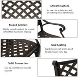 40.5" Outdoor Garden Bench, Patio Furniture Cast Aluminum Bench with Mesh Backrest - Photo 7