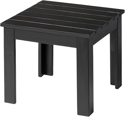 VINGLI Outdoor Adirondack Side Table, 18" Square Thick Wooden Coffee Table, Patio Side Table Conversation End Table for Patio Backyard, Garden, Poolside and Balcony (Black)