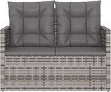 Garden Bench Deck Bench Patio Bench with Cushions Gray 41.3" Poly Rattan - Photo 5