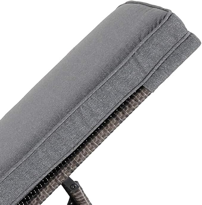 Patiorama Outdoor Patio Chaise Lounge Chair, Elegant Reclining Adjustable Pool Rattan Chaise Lounge Chair with Cushion, Grey PE Wicker, Steel Frame,Light Grey, Set of 2