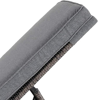 Patiorama Outdoor Patio Chaise Lounge Chair, Elegant Reclining Adjustable Pool Rattan Chaise Lounge Chair with Cushion, Grey PE Wicker, Steel Frame,Light Grey, Set of 2