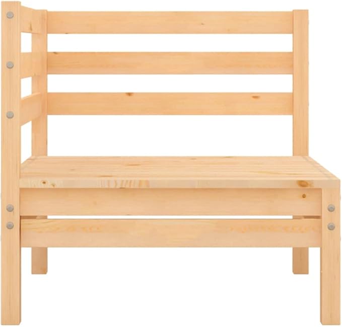 3-Piece Patio Lounge Set Solid Pine Wood Outdoor Furniture Set with Table, Modular Design for Garden Balcony Porch Backyard Sunroom, Weather Resistant Patio Conversation Set