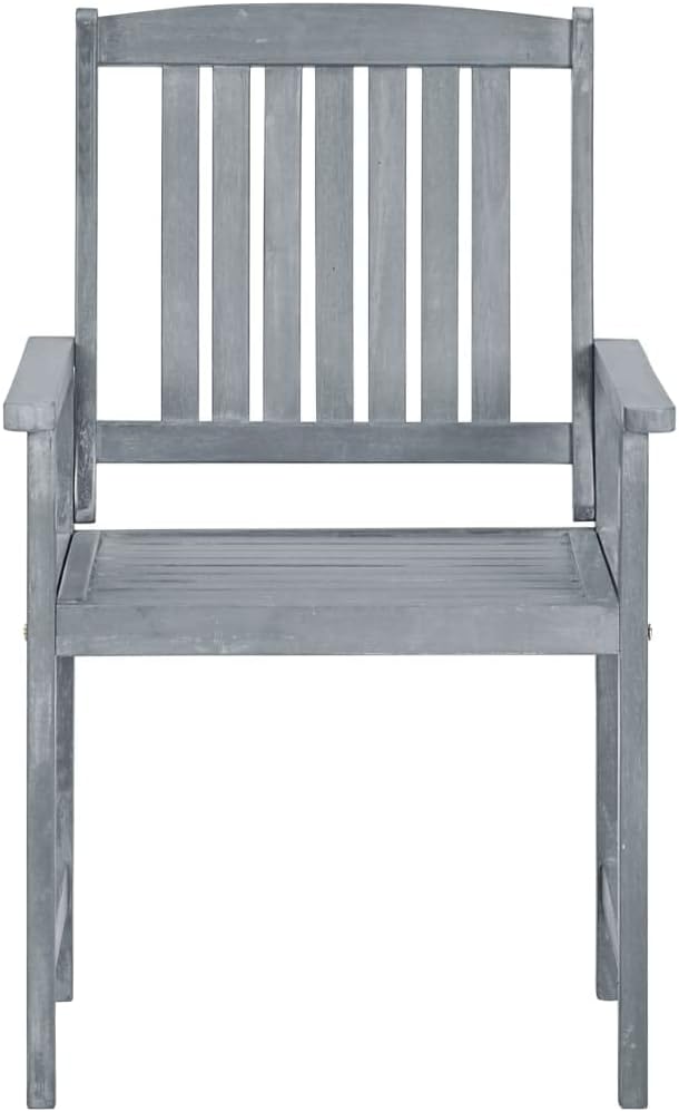 Outdoor Rocking Chairs,Camping Chairs Rocking,Outside Furniture,Balcony Furniture Set,Patio Chairs 8 pcs Solid Acacia Wood Gray