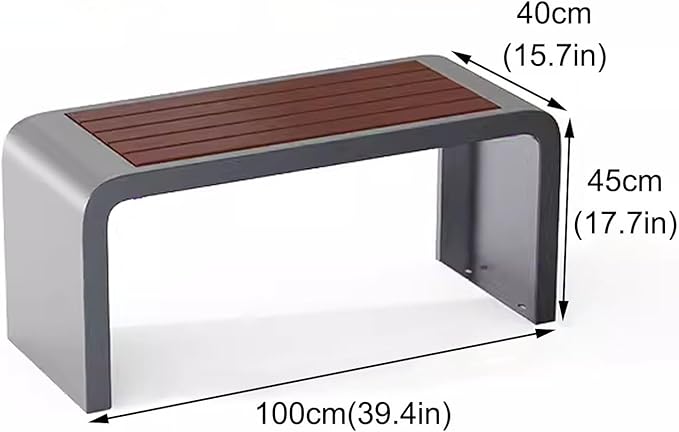 Front Porch Benches Outdoor, Metal Garden Bench, Metal Frame, Solid and Reliable, for Porch, Patio, Backyard(Black,100cm)