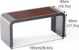Front Porch Benches Outdoor, Metal Garden Bench, Metal Frame, Solid and Reliable, for Porch, Patio, Backyard(Silver - Photo 2