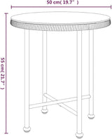 Round Bistro Dining Table 19.7 in Clear Glass Top & Steel Legs, Weather-Resistant Small Patio Table for Balcony, Garden - Photo 2