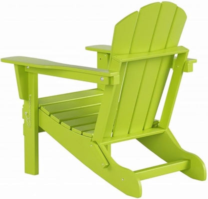 Costaelm Outdoor Folding Chair, Outdoor Seating Folding Firepit Chairs, All Weather Poly Adirondack Chair for Deck Backyard Garden Lawn Pool Patio, Lime