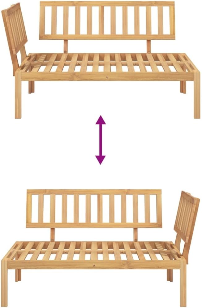 Pallet Corner Sofa Brown Solid Acacia Wood Modular Garden Sofa Outdoor Furniture Outdoor Couch Poolside Lounge Furniture Backyard Seating Ensemble for Deck Balcony Patio Garden