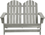2-Seater Patio Adirondack Chair Solid Fir Wood Gray Outdoor Furniture Lounge Chair Garden Seating for Patio, Backyard - Photo 3