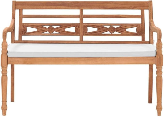 Outdoor Bench Brown Teak Wood 2-Seater Durable Rustic for Garden Patio